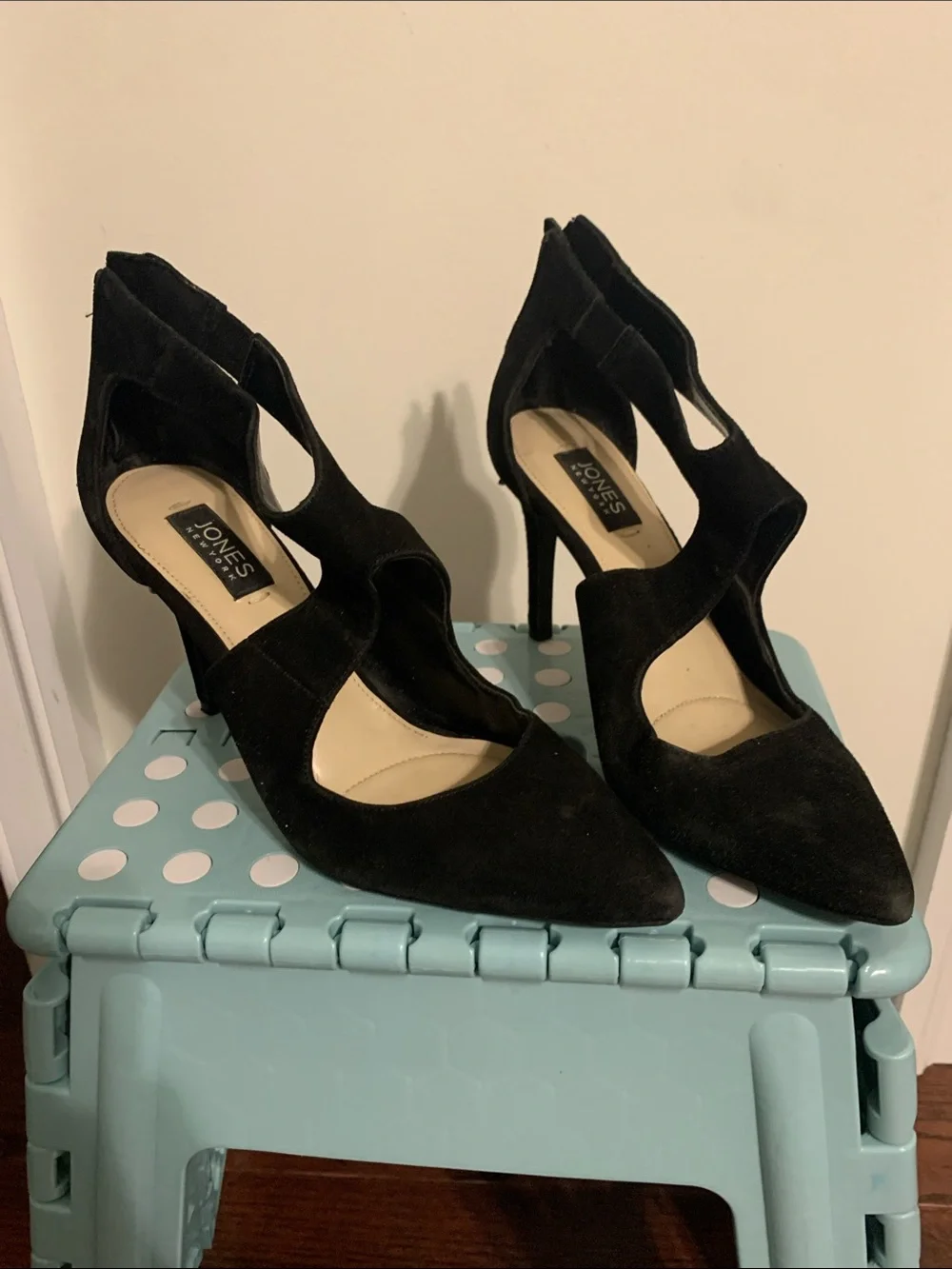 Jones New York Black Suede Cutout Stiletto Pumps